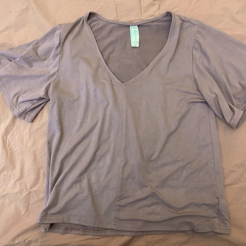 Velvet Rose Colored V-Neck Blouse